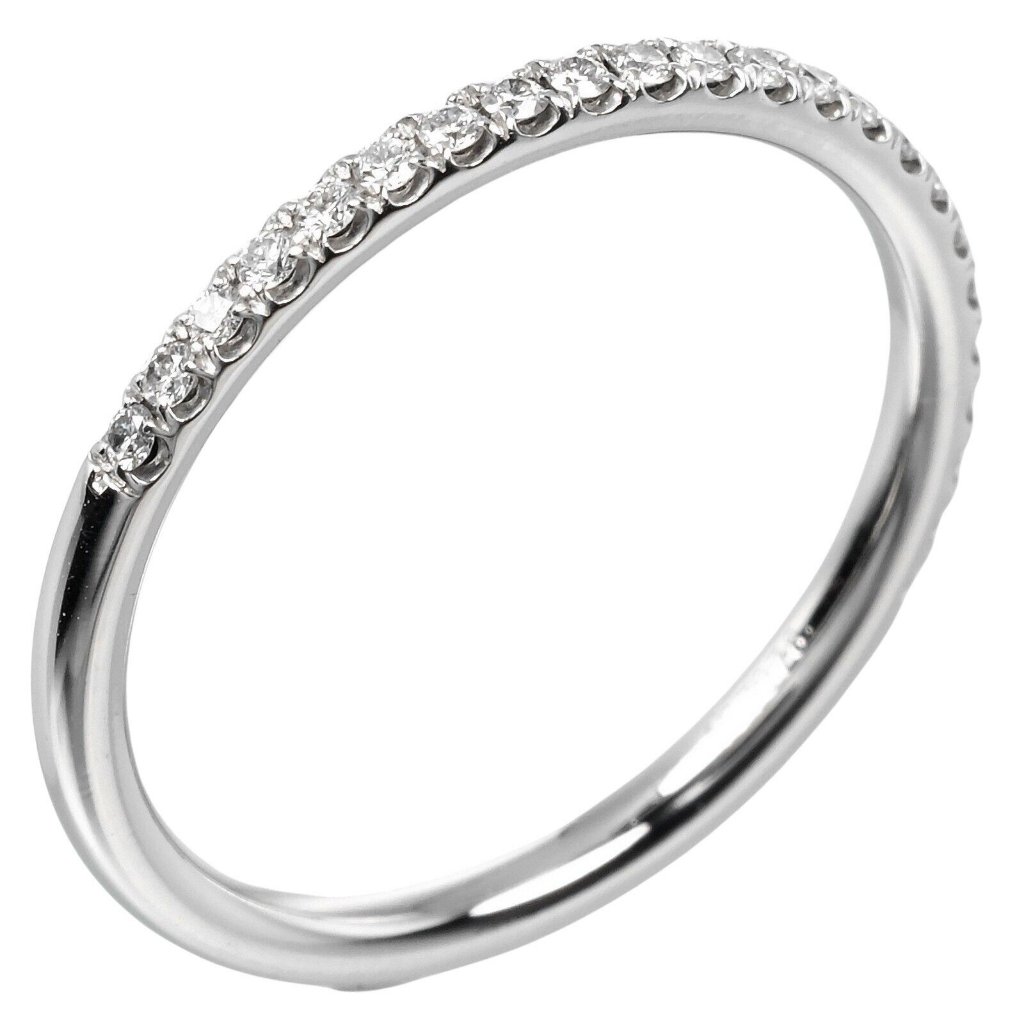Harry Winston Micropav Band Small Ring Half Eternity Pt950platinumDiamo 4642$